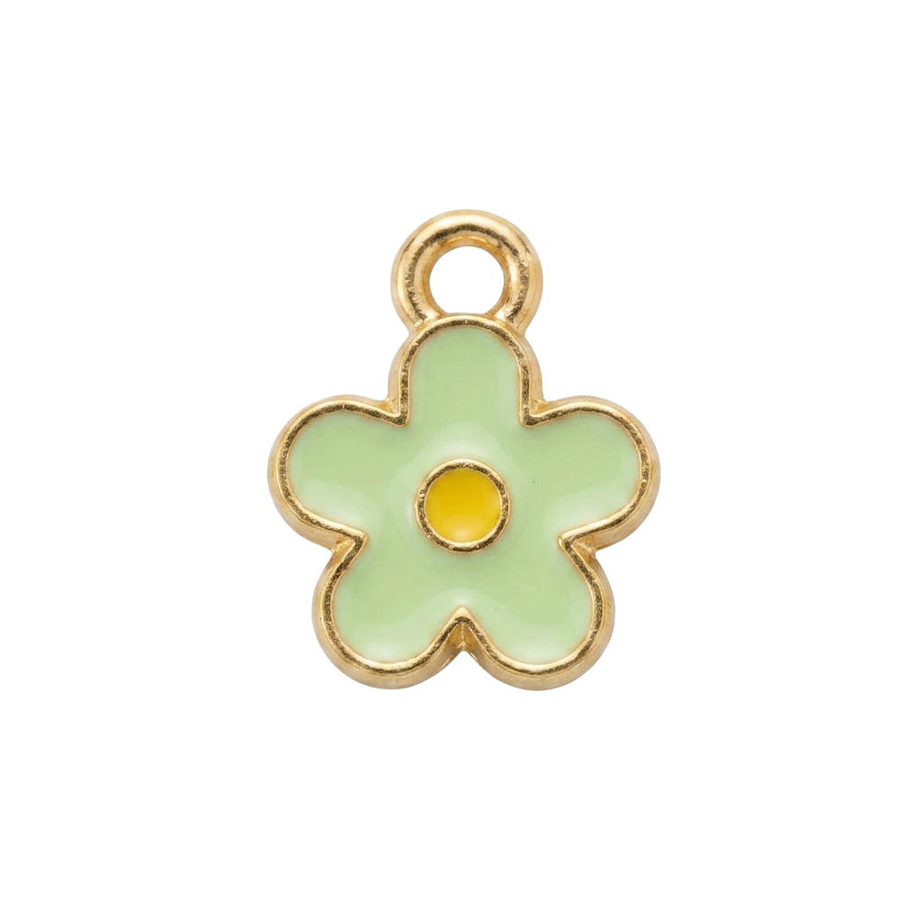 Mint Green Flower charm