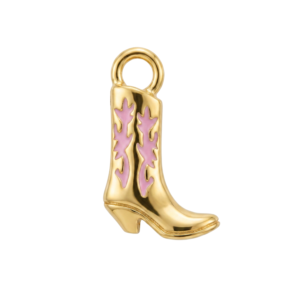 Pink Cowboy Boot charm
