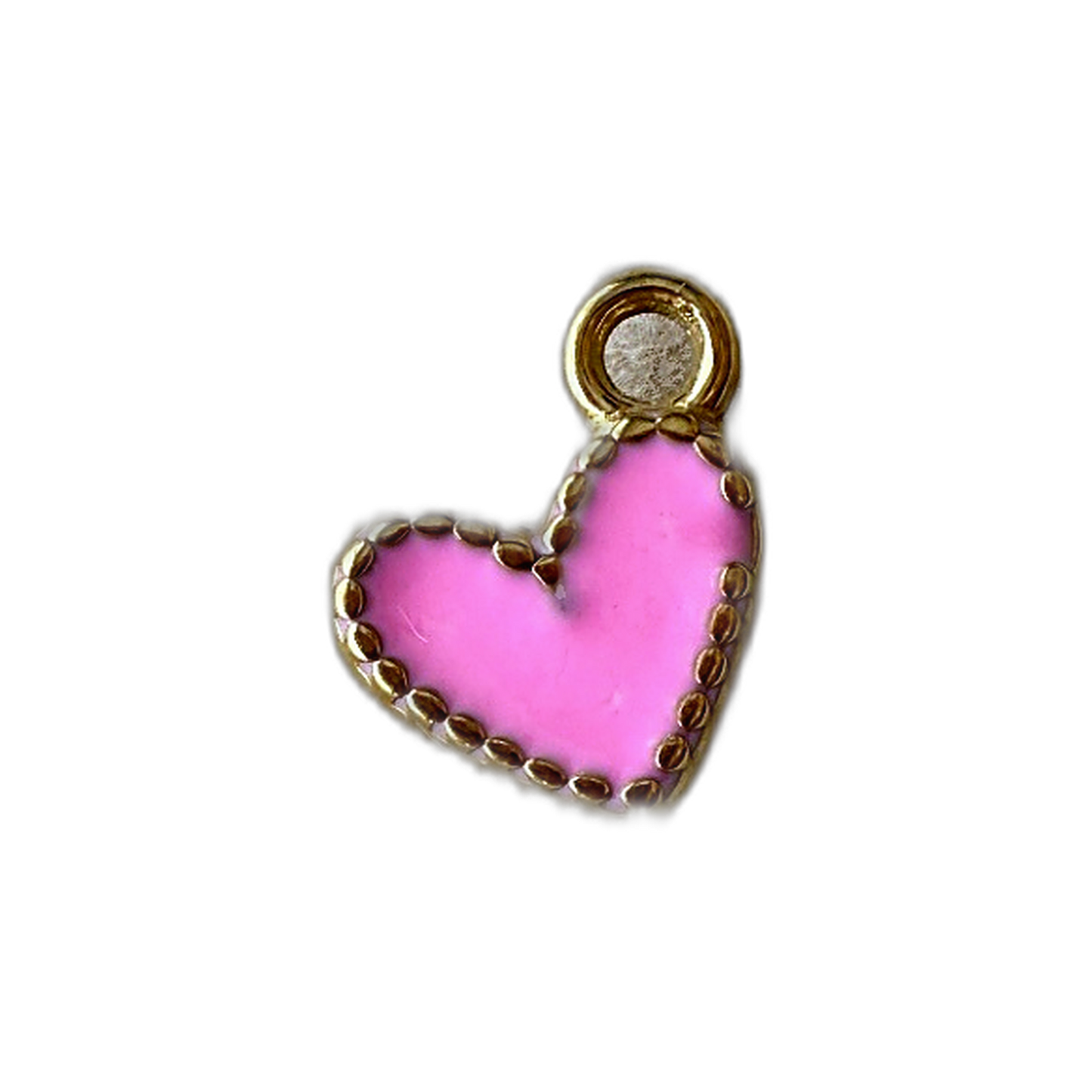 Tiny Pink Gold Heart charm