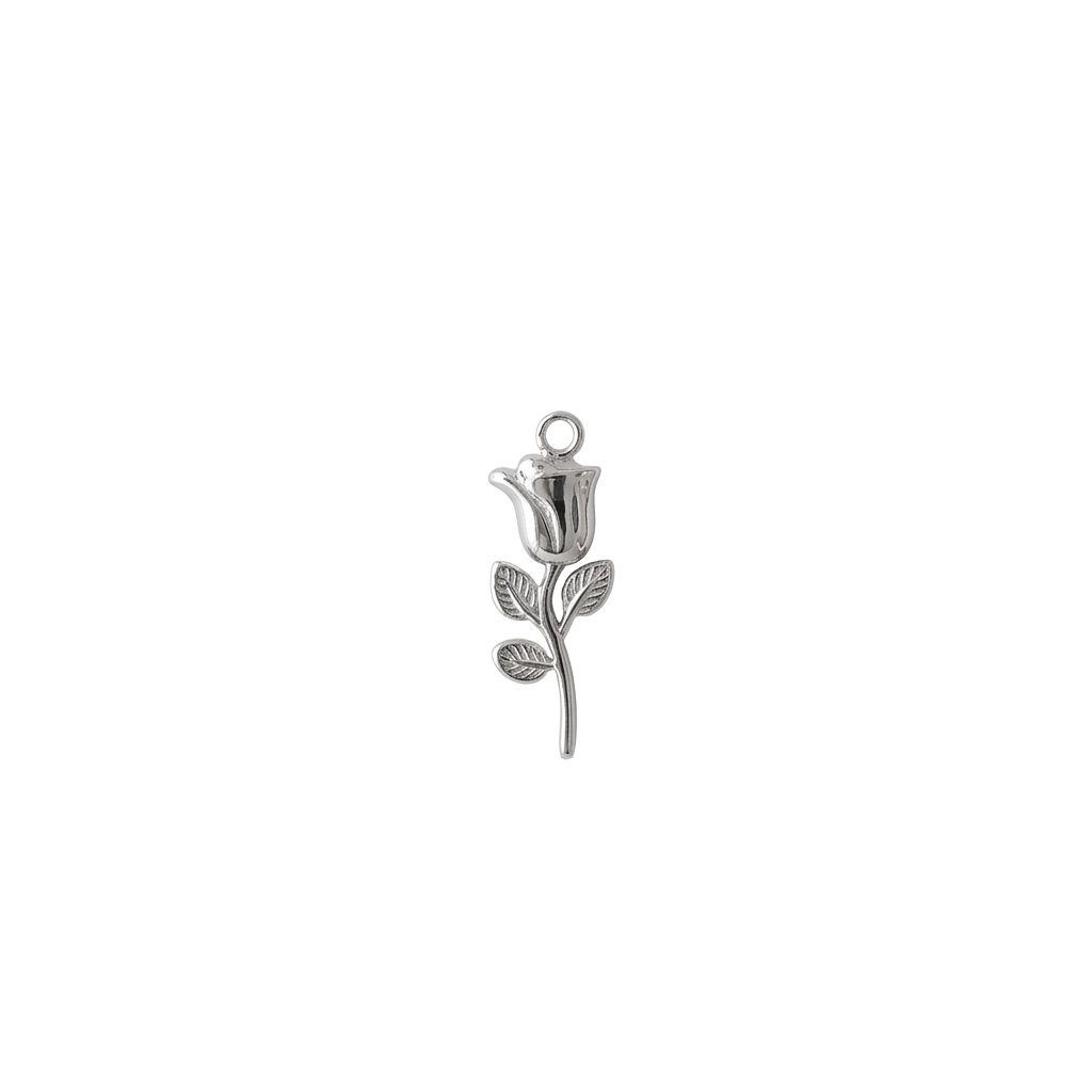 Silver Rose charm