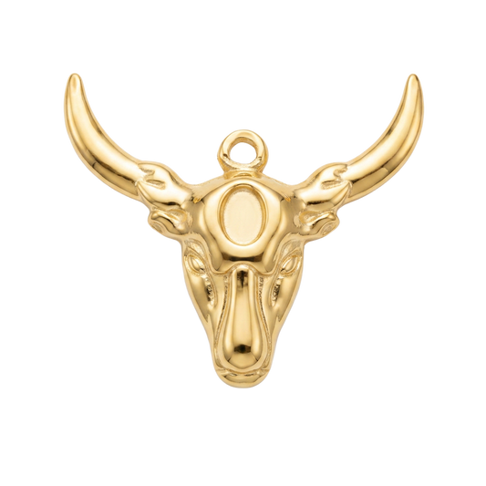 Gold Cowboy Bull charm