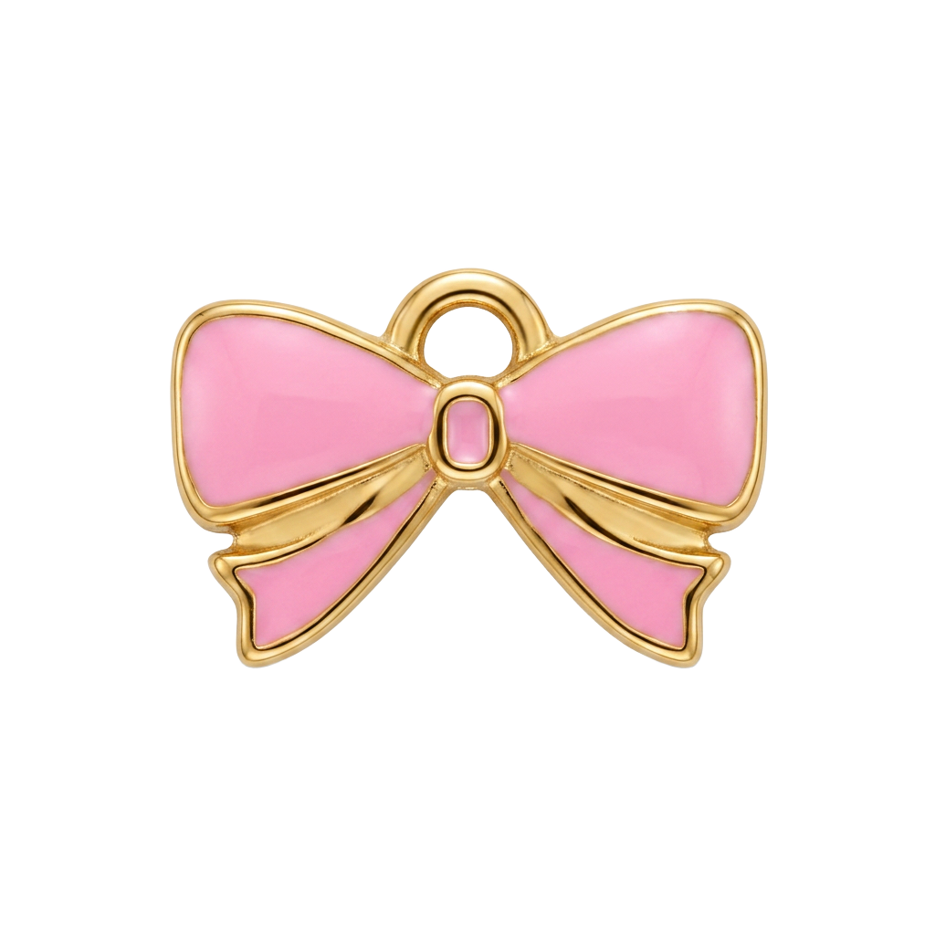 Pink Gold Bow charm