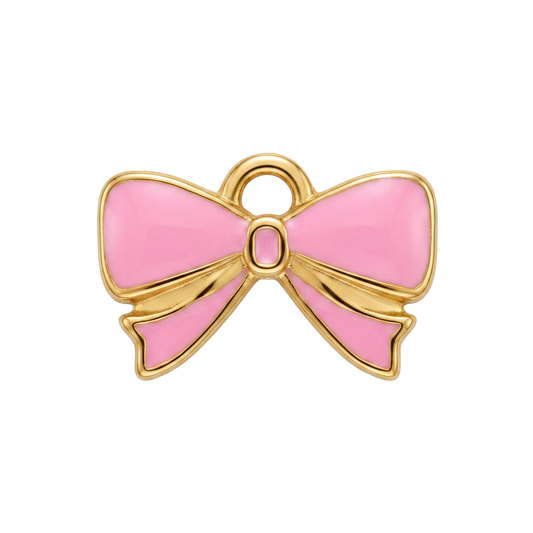 Pink Gold Bow charm