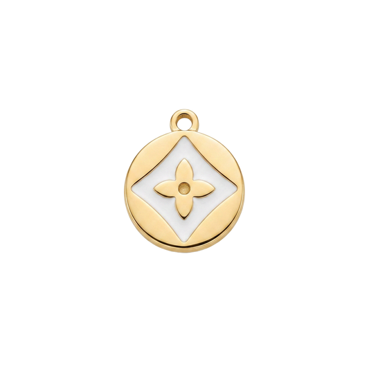 Monogram flower motif charm