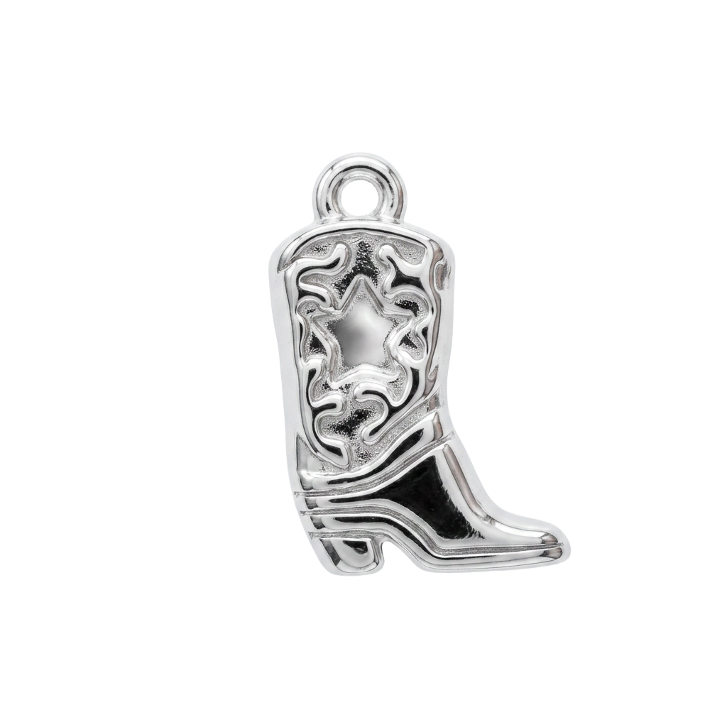 Silver Cowboy Boot charm