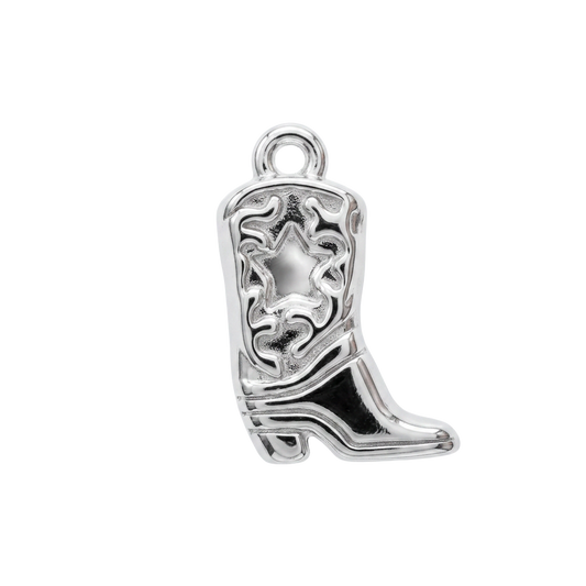 Silver Cowboy Boot charm