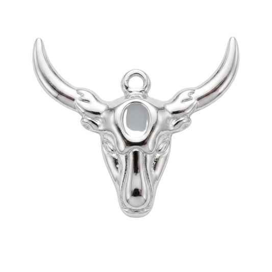 Silver Cowboy Bull charm