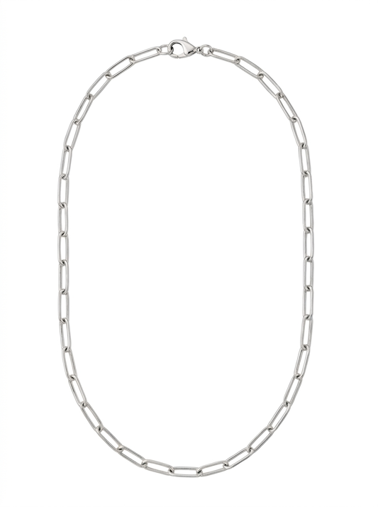 Paperclip Silver Necklace Chain