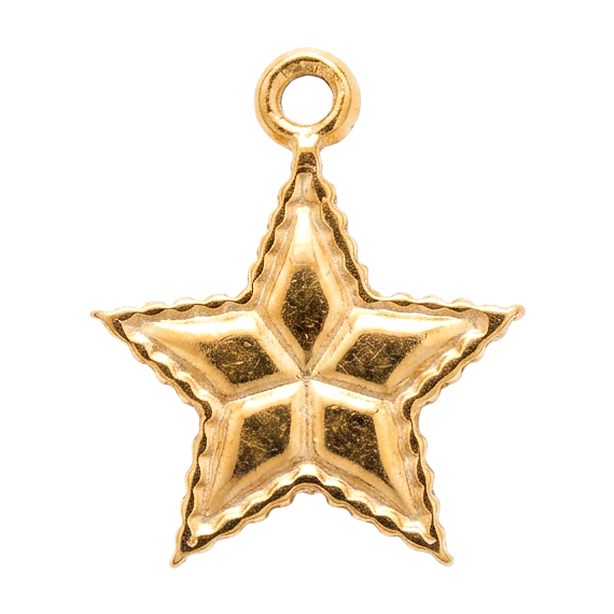 Gold Patterned Star charm