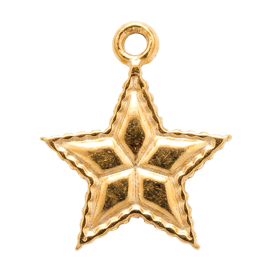 Gold Patterned Star charm