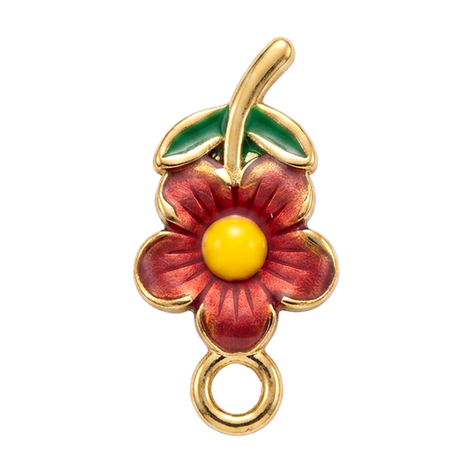 Gold Pretty Flower charm