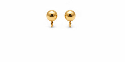SS Medium Gold Stud Earrings Pair