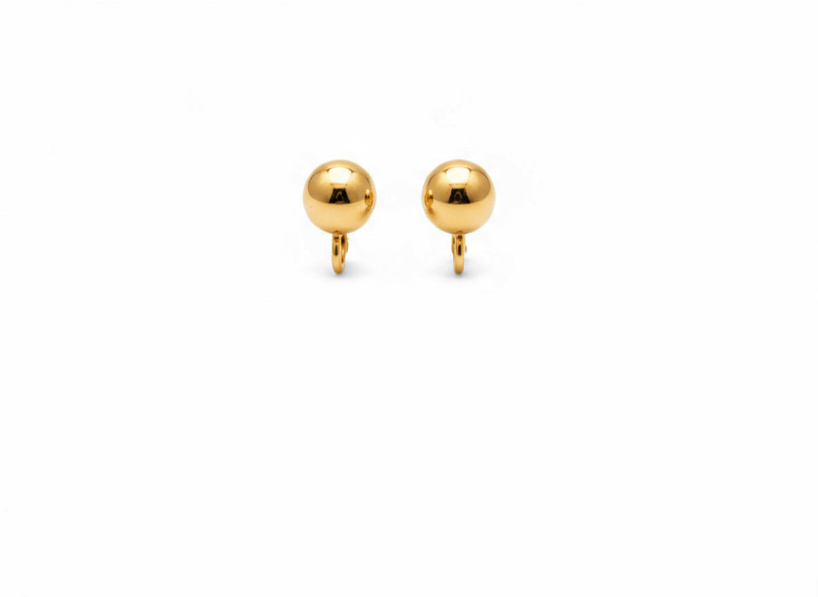 Medium Gold Stud Earrings Pair