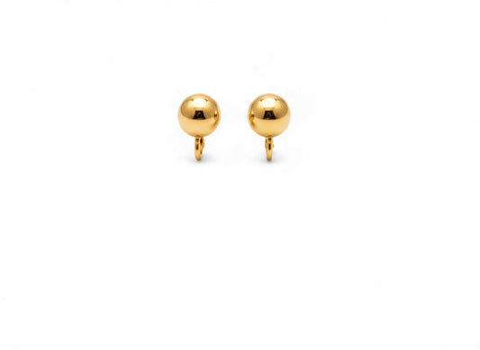 Medium Gold Stud Earrings Pair