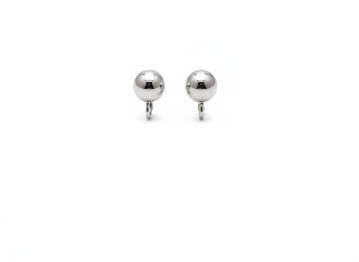Medium Silver Stud Earrings Pair