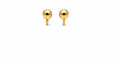 Medium Stainless Steel Gold Stud Earrings Pair