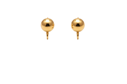 Large Gold Stud Earrings Pair