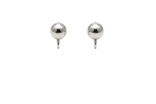 Large Silver Stud Earrings Pair