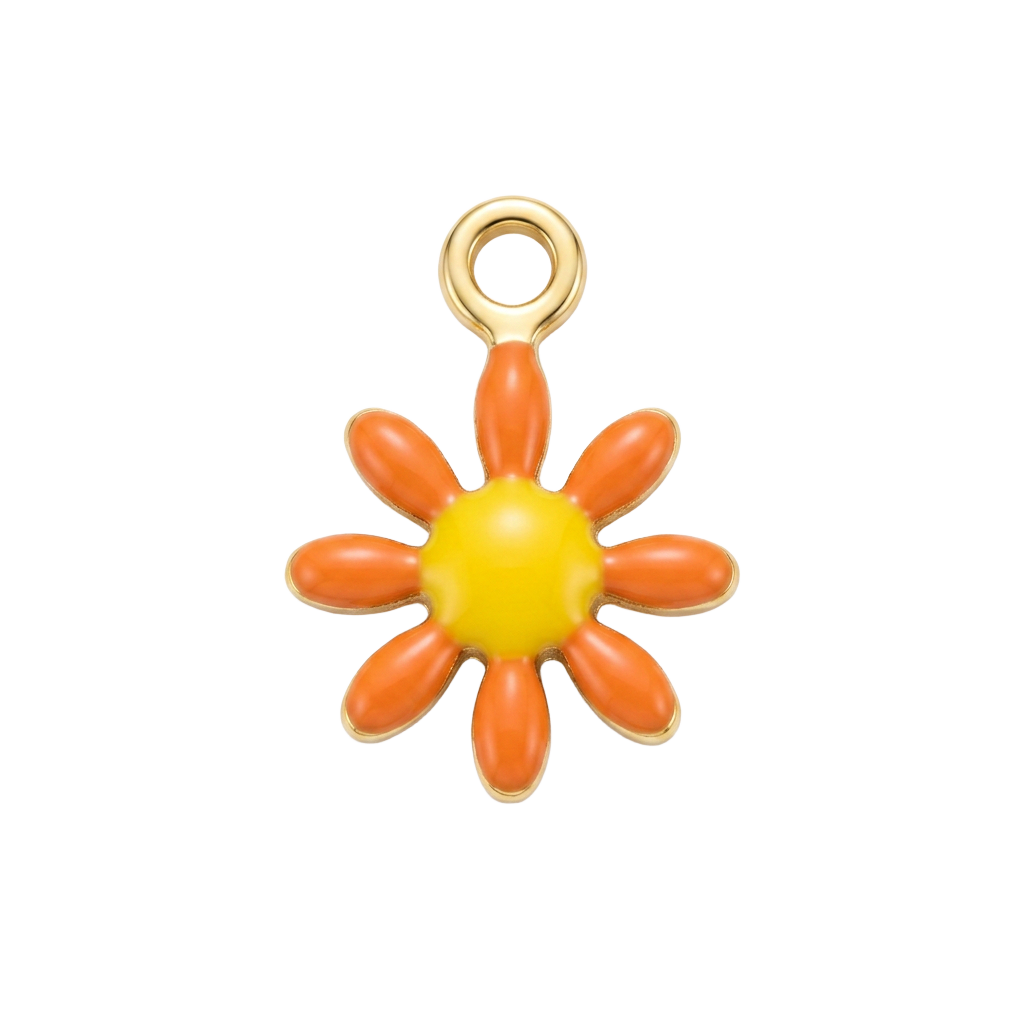Orange Daisy charm