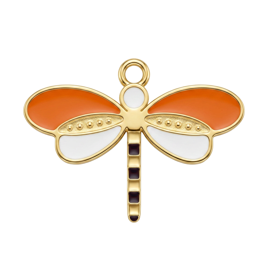 Orange Dragonfly charm