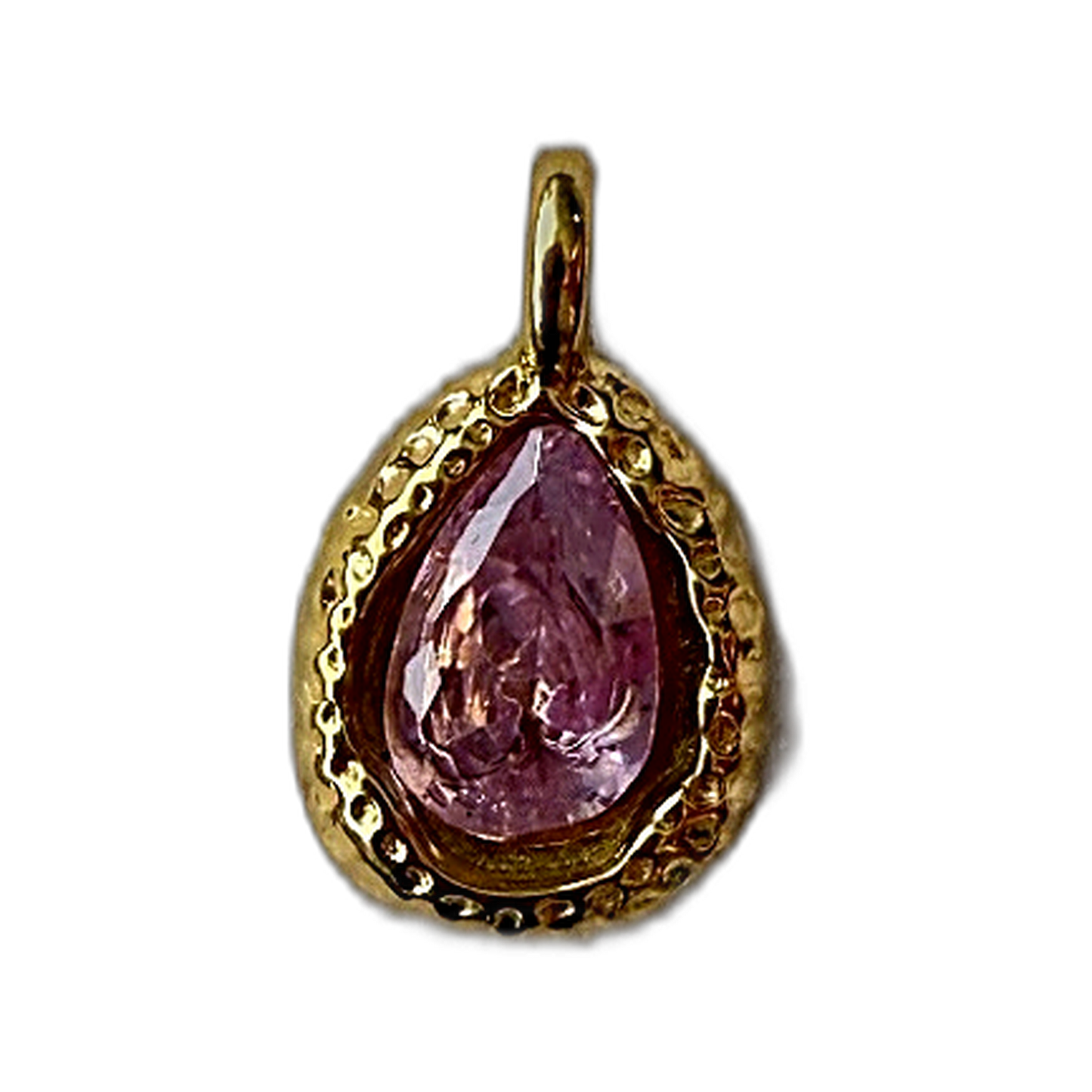Silver Pink Drop charm