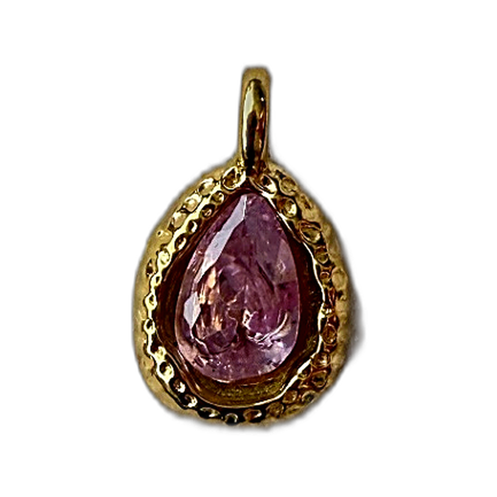 Silver Pink Drop charm
