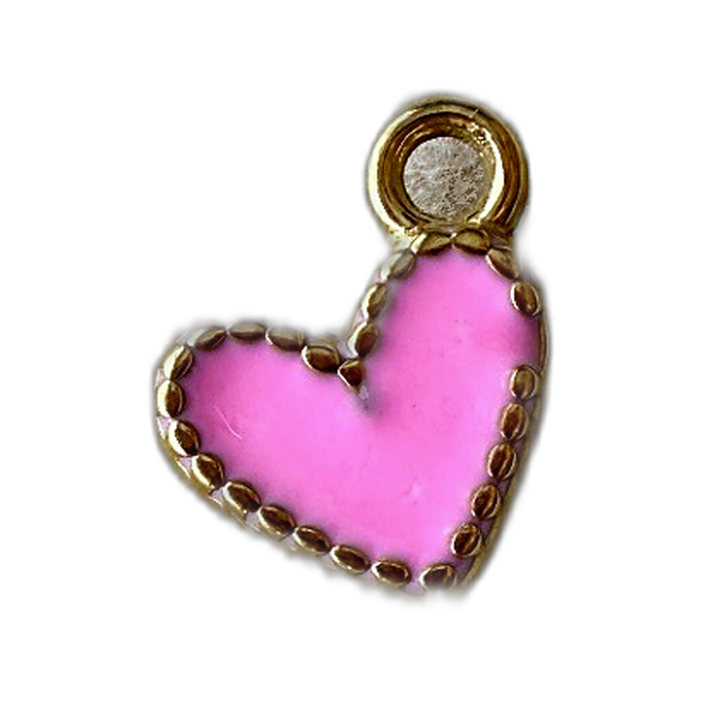 Tiny Pink Gold Heart charm