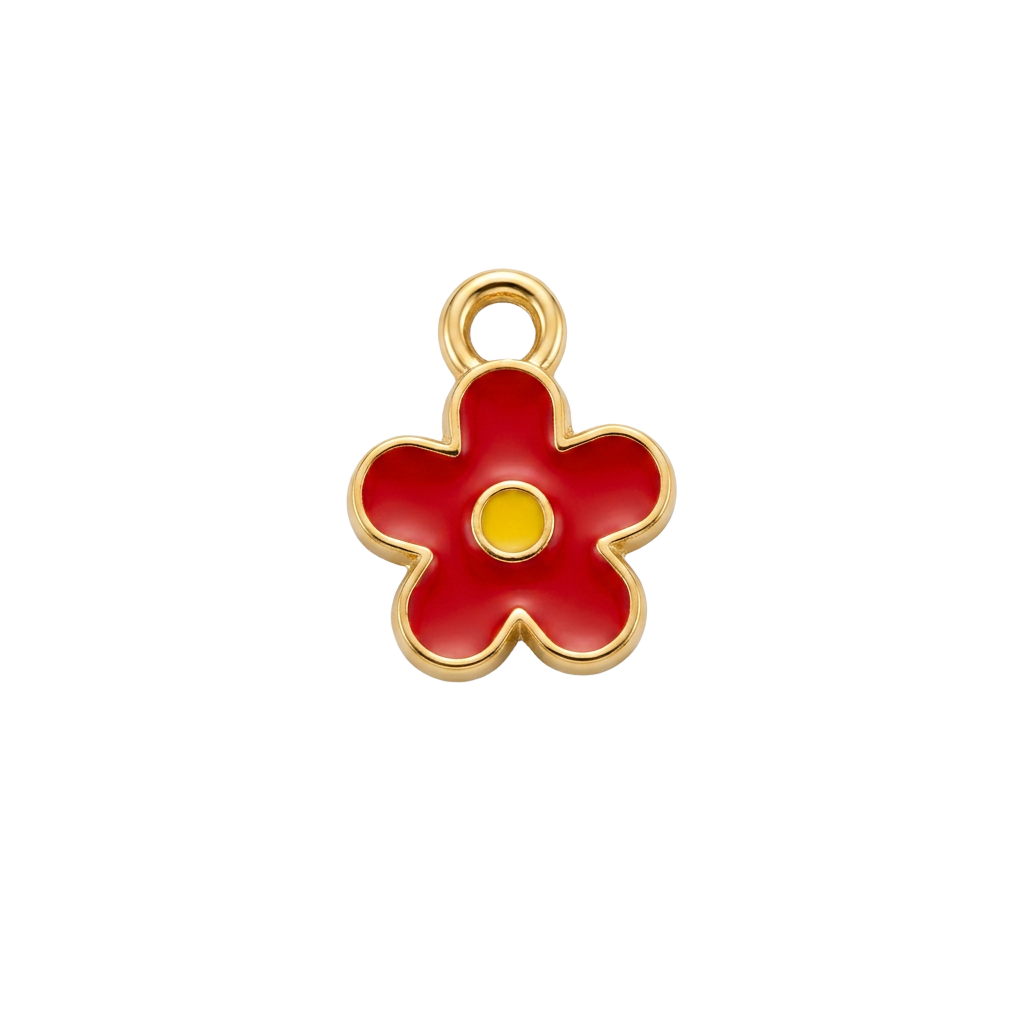 Red Flower charm