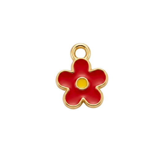 Red Flower charm
