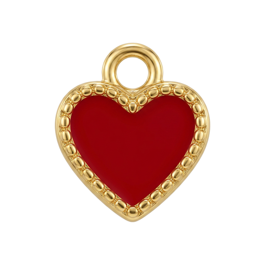Red Gold Heart charm