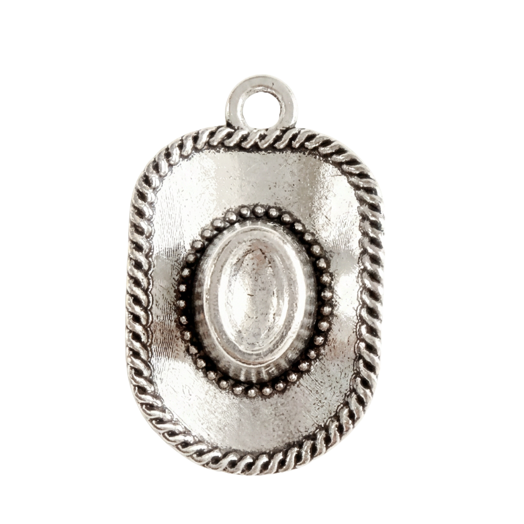 Silver Cowboy Hat charm