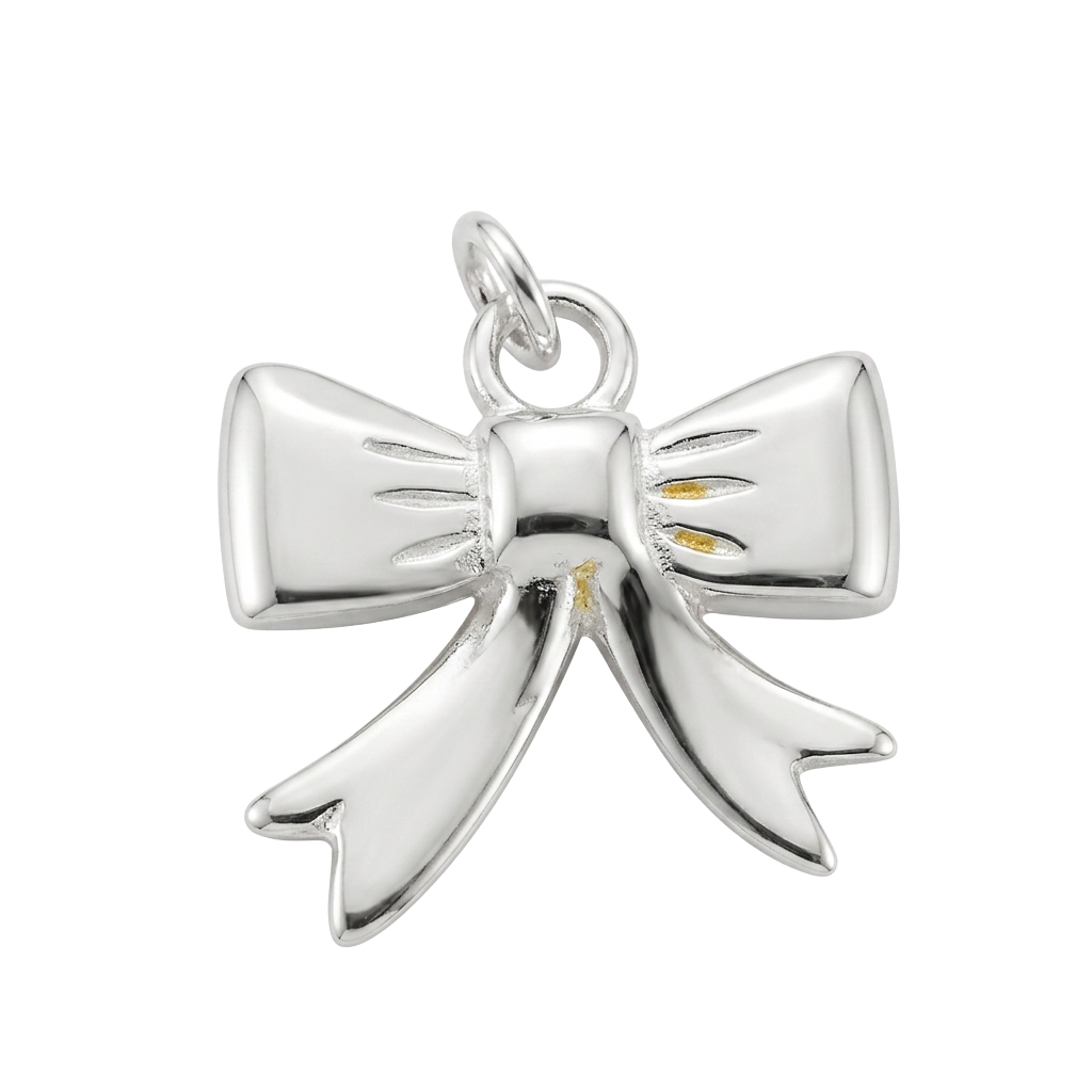 Silver Delicate Bow charm