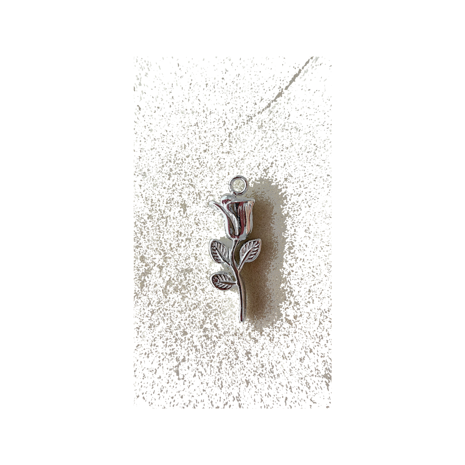 Silver Rose charm