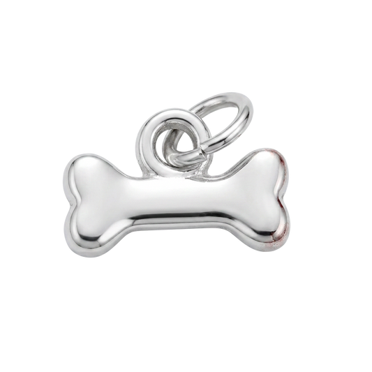 Silver Top Dog Bone charm