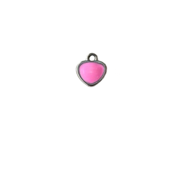 Tiny Pink Silver Heart
