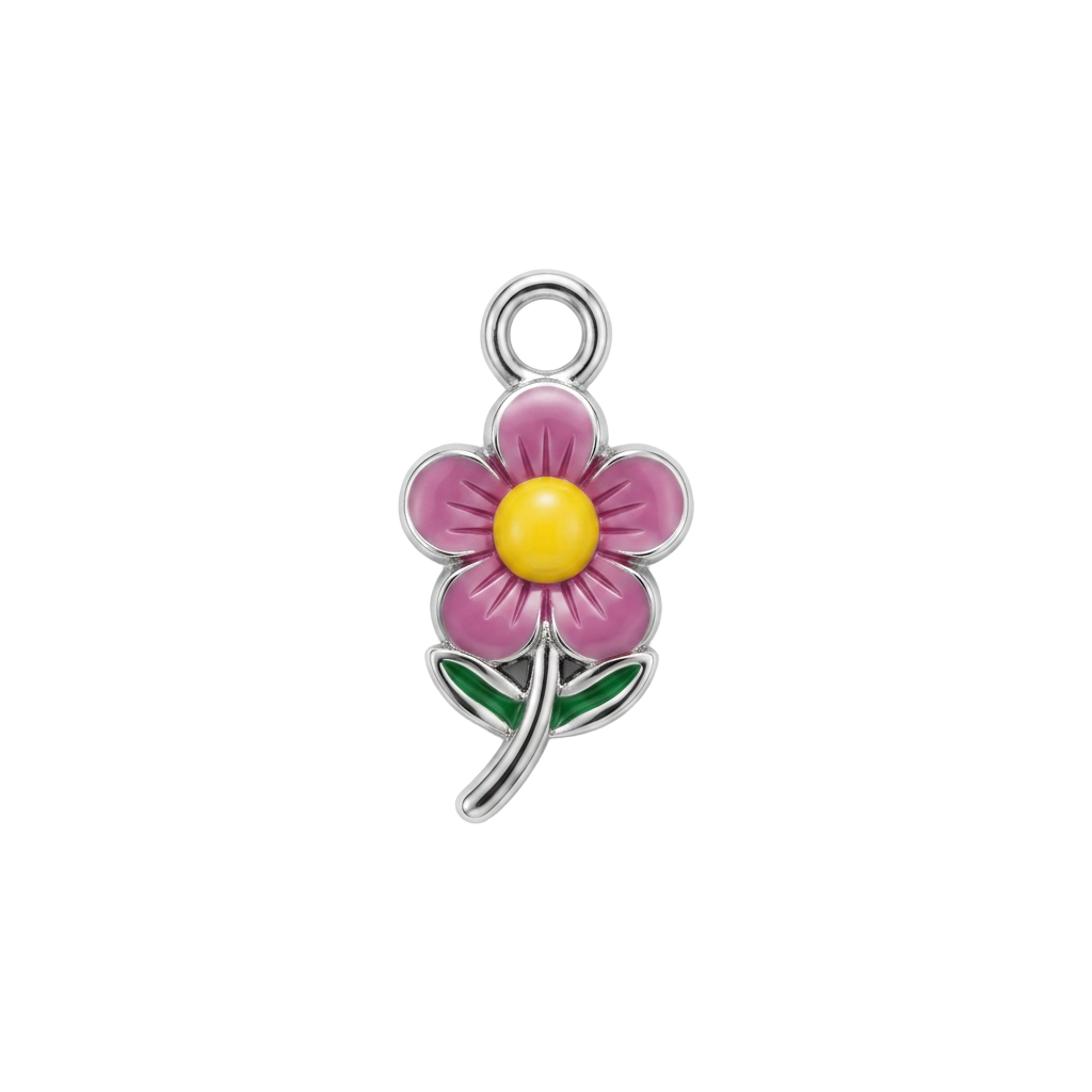 Silver Pretty Flower charm