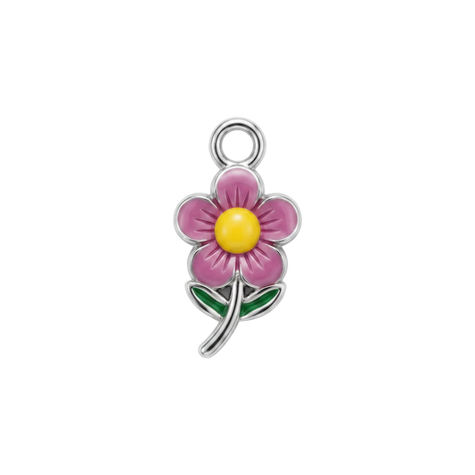 Silver Pretty Flower charm