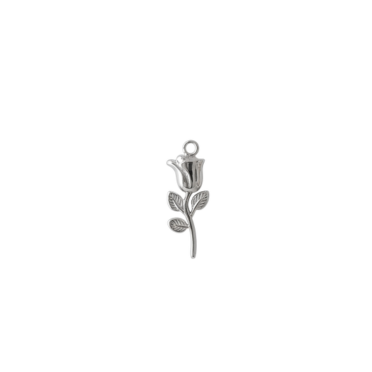 Silver Rose charm